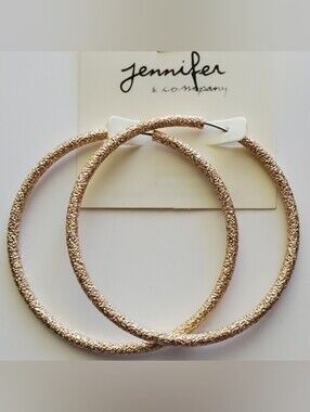 Textured Hoop Earrings, Matte GOLD